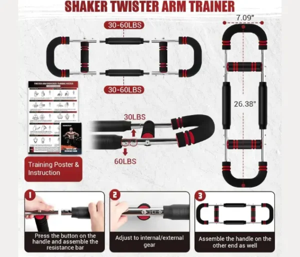 Twister Arm Trainer Chest – Adjustable Chest & Arm Exerciser for Men & Women
