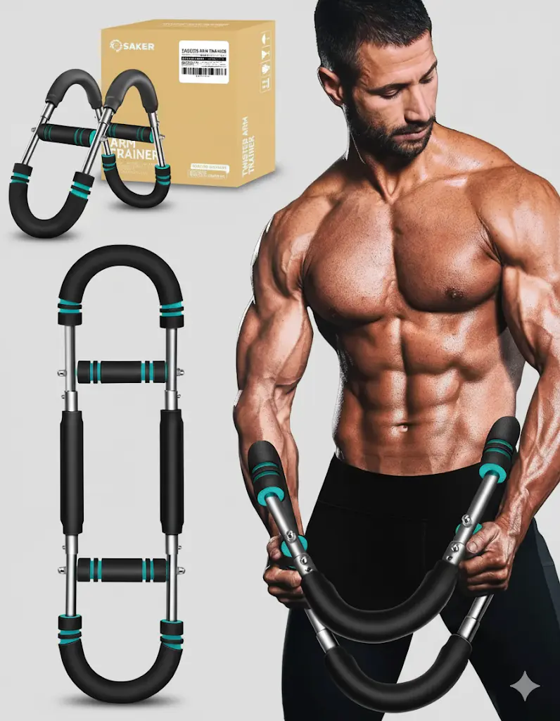 Saker Twister Arm Trainer – Adjustable Strengthener Arm Exercise Equipment, Chest Workout Equipment