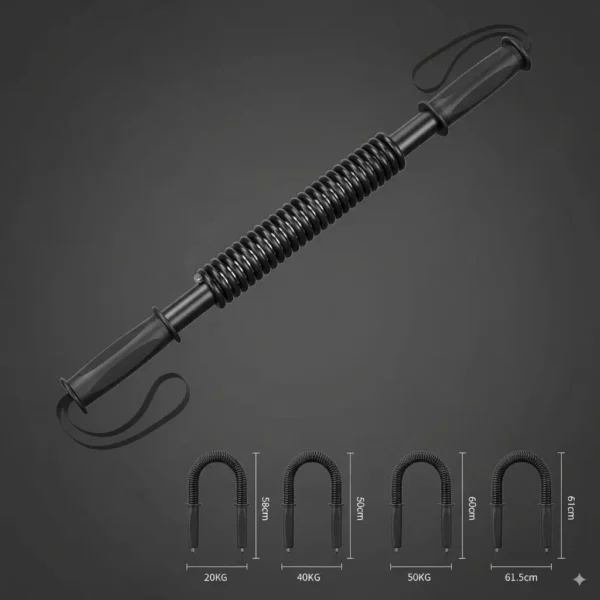 Heavy Duty Power Twister Bar (20KG–60KG) - Upper Body Strength Training Equipment, Spring Chest Expander for Shoulder, Arms and Upper Body Workout Strength Training, Arm Trainer