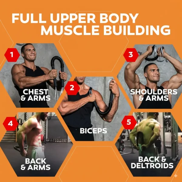 Power Twister Bar - Upper Body Exercise for Chest, Shoulder, Forearm, Bicep and Arm Strengthening Workout Equipment